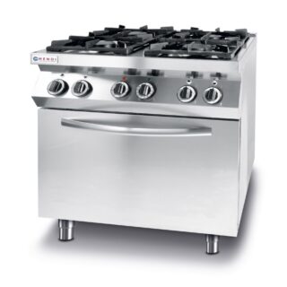 Gaasipliit KitchenLine 4 põletiga ja elektrilise konvektsioonahjuga GN1/1 230V/3000W, 19kW, 800x700x(H)900mm