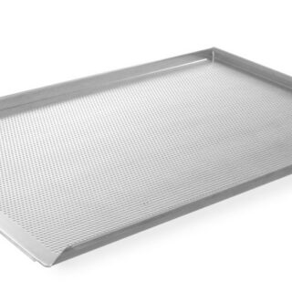 600x400x(H)20mm Küpsetusplaat - äärisega kolmel küljeL perforeeritud