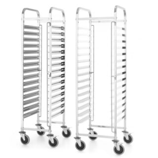 Küpsetusplaatide käru KitchenLine 15x 600x400 mm 15 salve juhikut 600x400, 470x620x1735mm