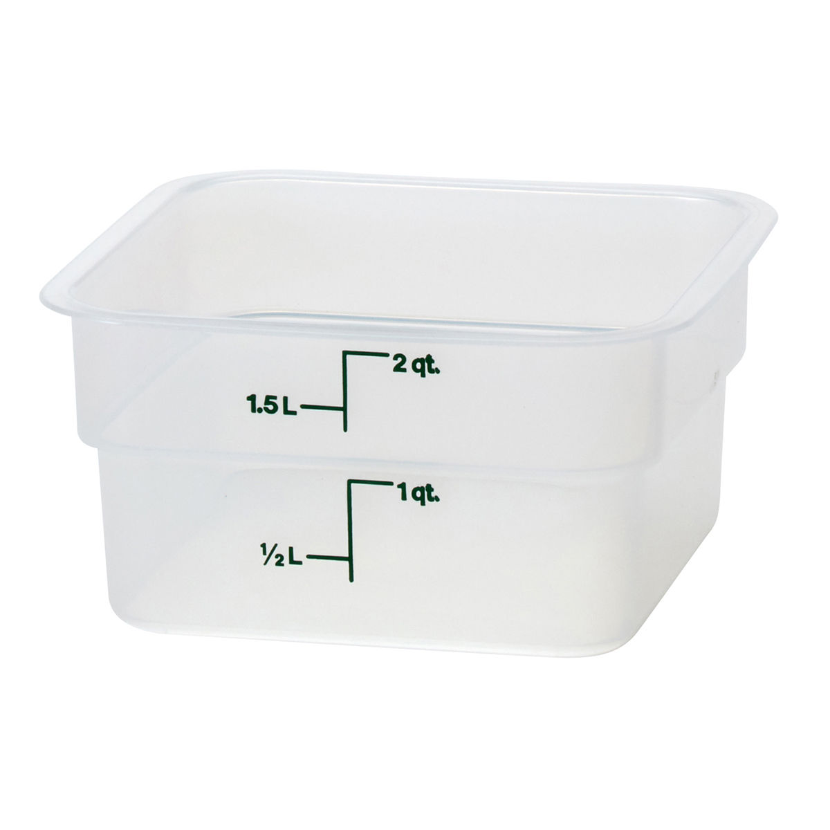 1.9L CamSquare® läbipaistev polüpropüleenist konteiner söökidele, Cambro, 1,9 L 185x185x100mm