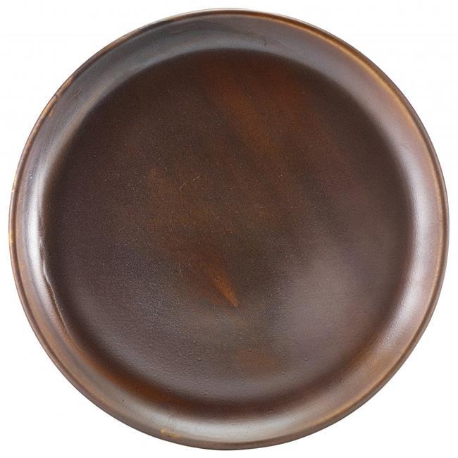 240mm Rustic Copper Diverse coupe flat plate