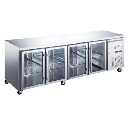 223cm - Töölaua külmik - 4 klaasuksed