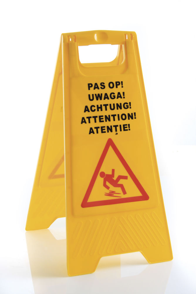 Hoiatav põrandamärk "Tähelepanu! Libe põrand" 300x460x615mm