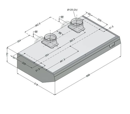 Novy-exhaust hood W900 SS