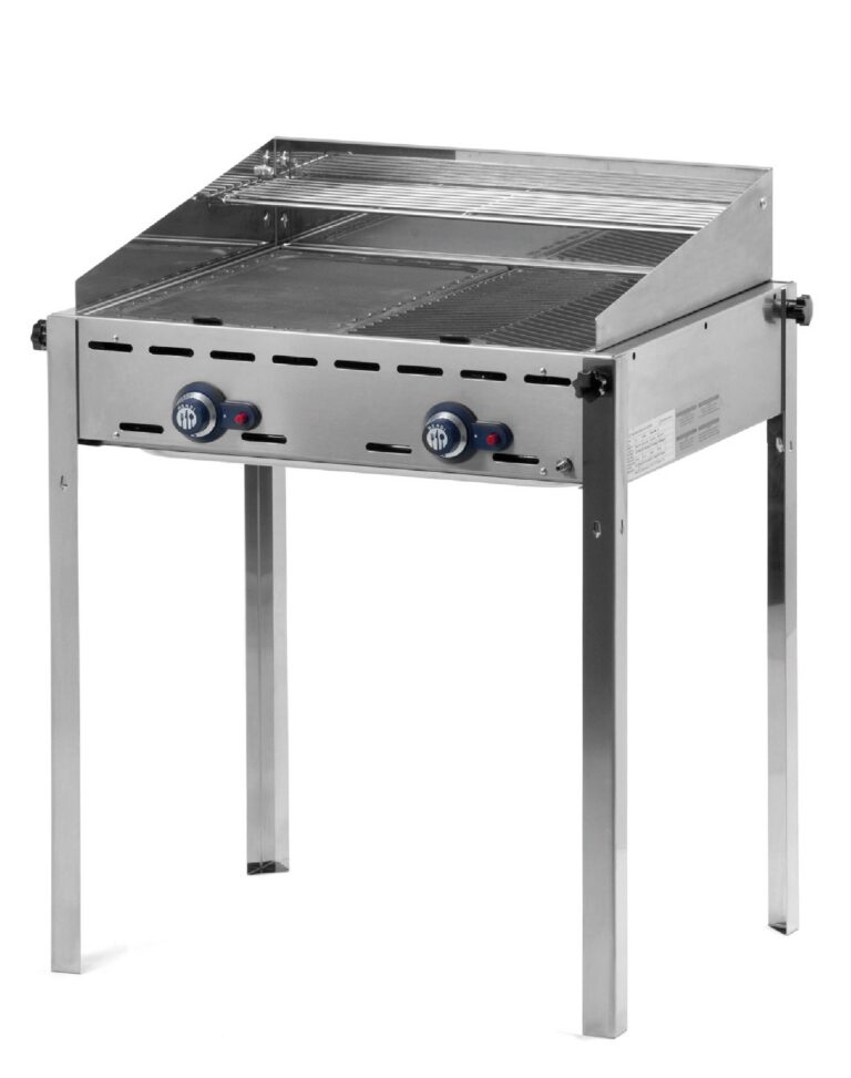 Gaasigrill GreenFire ProfiLine - 2 põletit Emailitud valumetallist Gastronorm 1/1 küpsetusalus ja rest, 11.6kW 740x615x(H)825mm