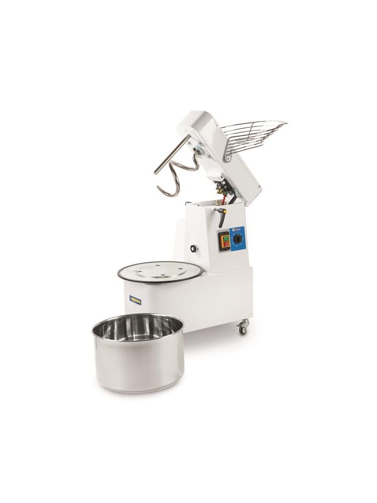 48kg/h 16L Spiraalne taignasegamismasin eemaldatava taignasegamisanumaga, 2 kiirust - Prismafood, 400V/750W, 390x670x735mm