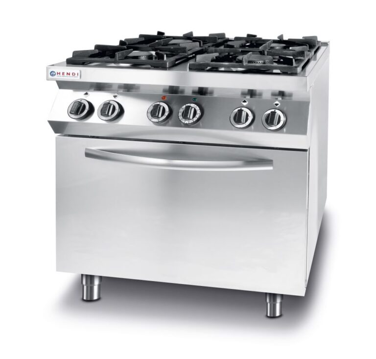 Gaasipliit KitchenLine 4 põletiga ja elektrilise konvektsioonahjuga GN1/1 230V/3000W, 19kW, 800x700x(H)900mm
