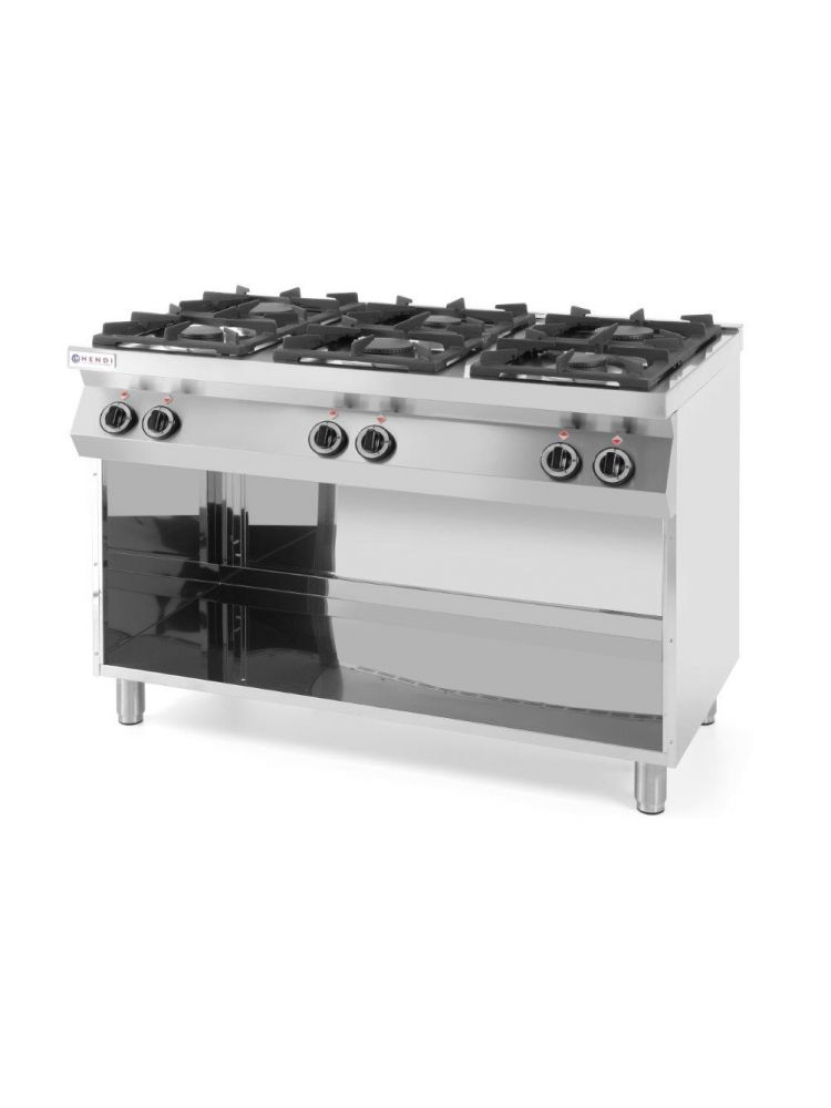 Gaasipliit KitchenLine 4 põletiga, avatud moodul 28,5kW, 1200x700x(H)900mm