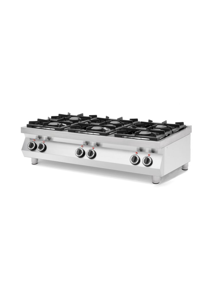 Lauapealne gaasipliit KitchenLine 6 põletiga 28,5kW, 1200x700x(H)310mm