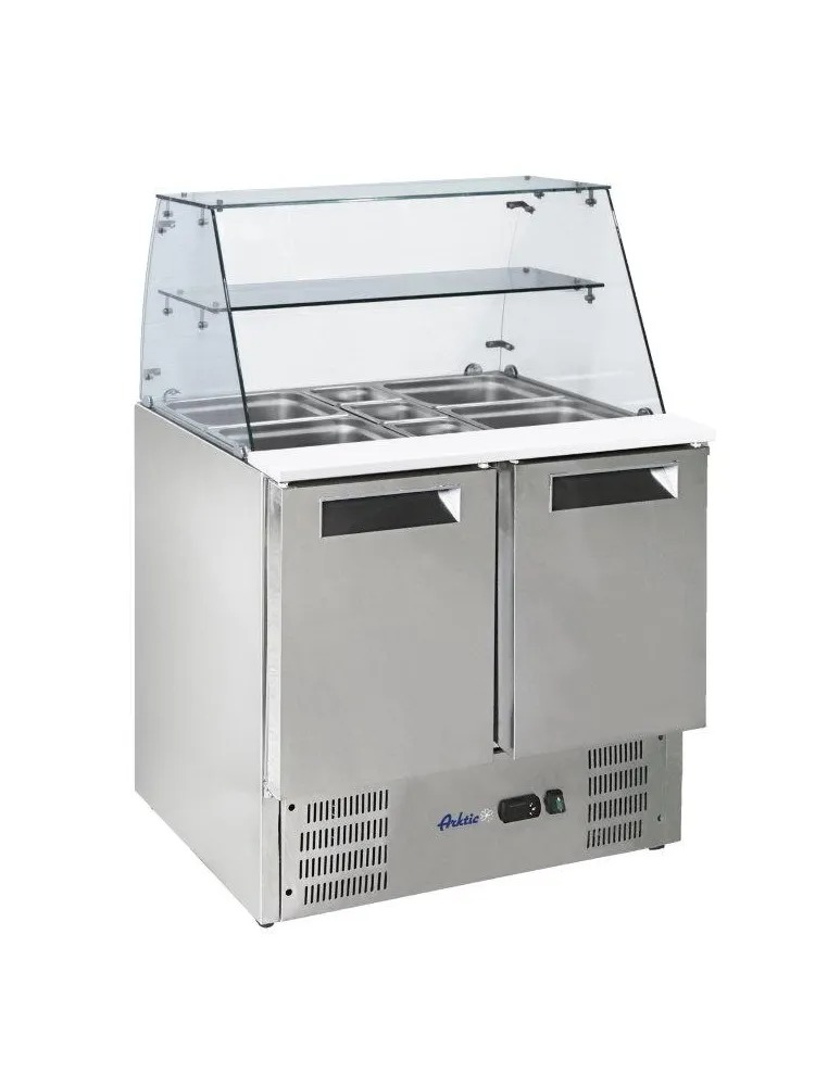 247L 2-ukseline klaasist pealisehitusega külmutatud salatilett 2 uksega Arktic 900x695x(H)825mm