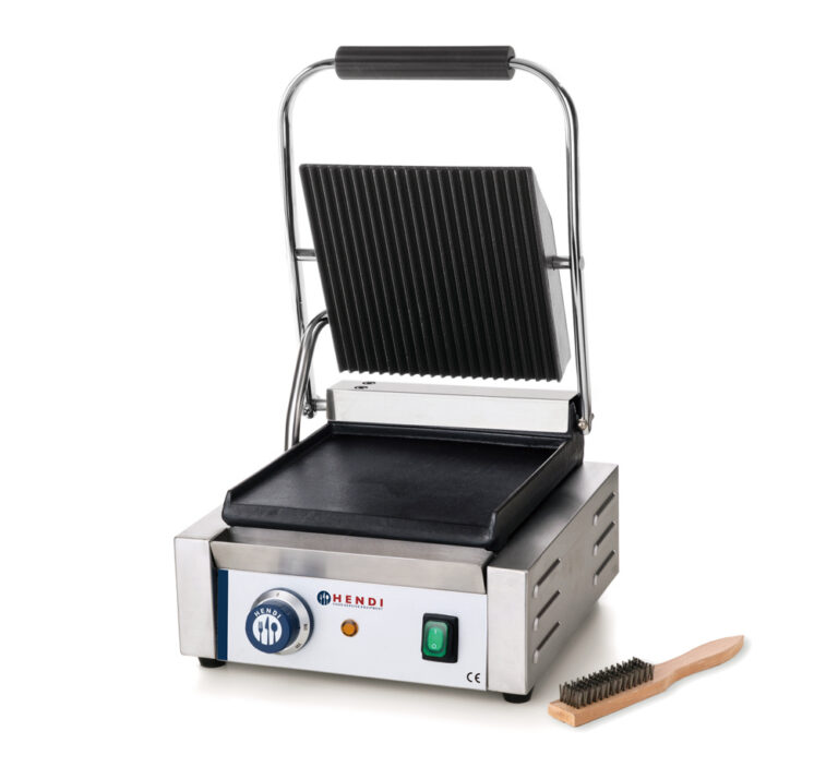Kontaktgrill Panini sooneline ülemine ja sile alumine külg, 230V/2200W, 430x370x(H)210mm