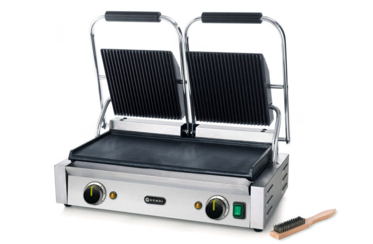 Kontaktgrill - kahepoolne sooneline pealmine ja sile alumine külg, 230V/3600W, 570x370x(H)210mm