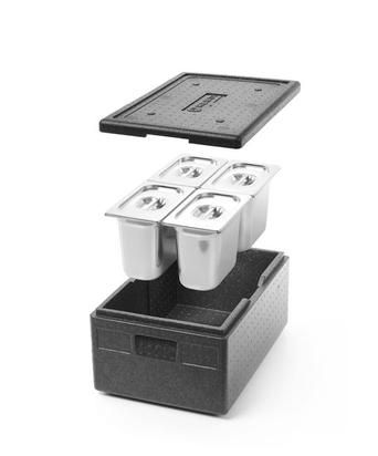 GN1/1 222mm of 4 containers GN1/4 200mm and 4 Kaass with silicone seal