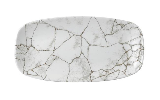 298x153mm Studio Prints Kintsugi Agate Grey chefs piklik taldrik