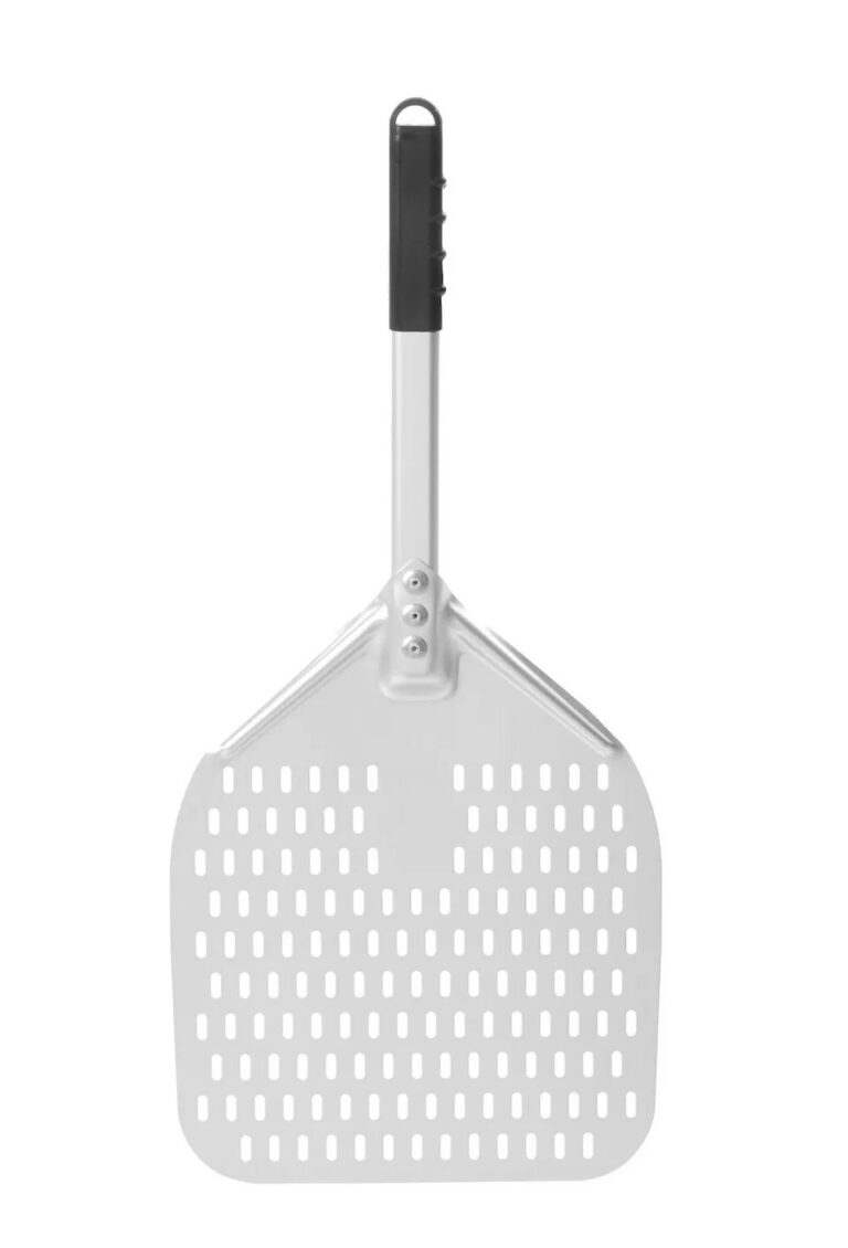 350x710mm Pitsakühvel lühikese käepidemega, kandiline, perforeeritud