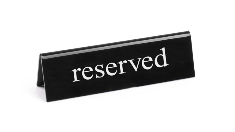 reserved Lauapealne infosilt - "reserveeritud" 130x30x38mm