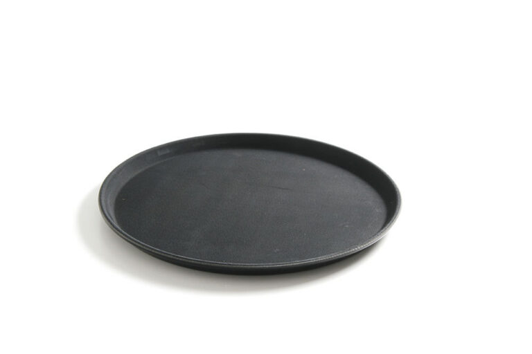 Ø410x20mm Polüpropüleenist libisemiskindel ümmargune serveerimiskandik must