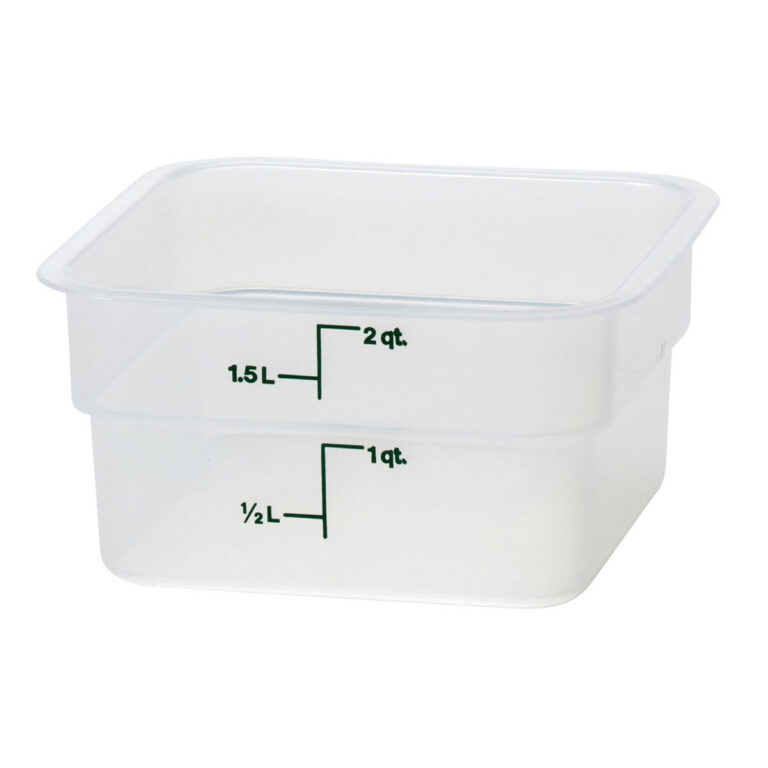 1.9L CamSquare® läbipaistev polüpropüleenist konteiner söökidele, Cambro, 1,9 L 185x185x100mm