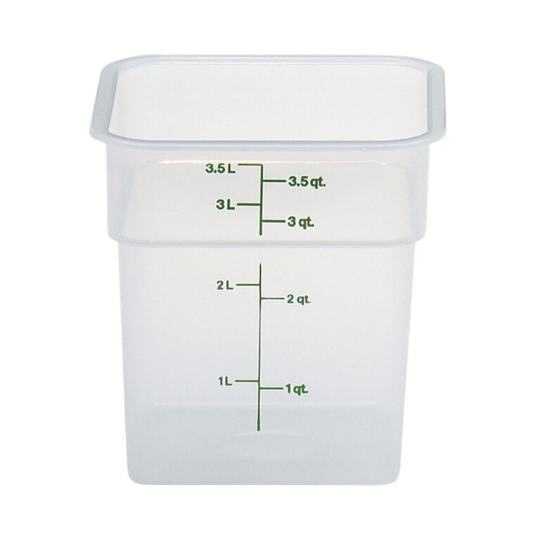 3.8L CamSquare® läbipaistev polüpropüleenist konteiner söökidele, Cambro, 185x185x187mm