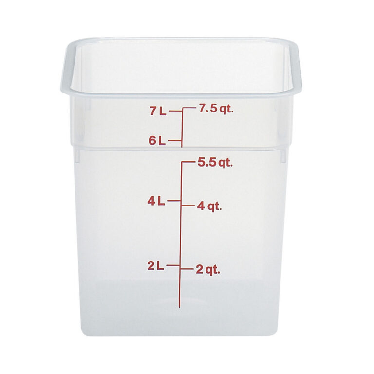 7.6L CamSquare® läbipaistev polüpropüleenist konteiner söökidele, Cambro, 7,6 L 215x215x230mm