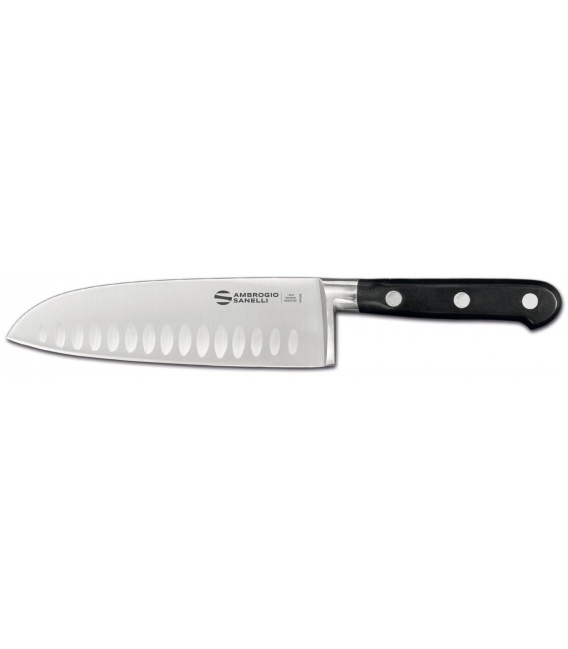 290mm Koka Santoku nuga, Ambrogio Sanelli, sepistatud, Grantoni servaga,