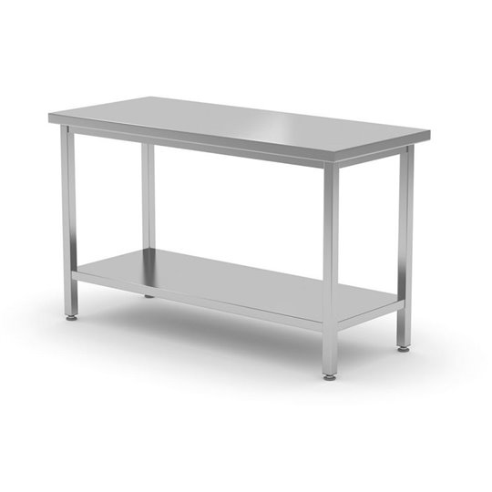 1000x600x850mm Tsentraalne laud koos ühe riiuliga - BudgetLine – keeratud, sügavus 600 mm
